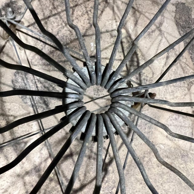 Metal Antique Wire Laundry Basket Wheeled Collapsible For Sale - Image 7 of 12