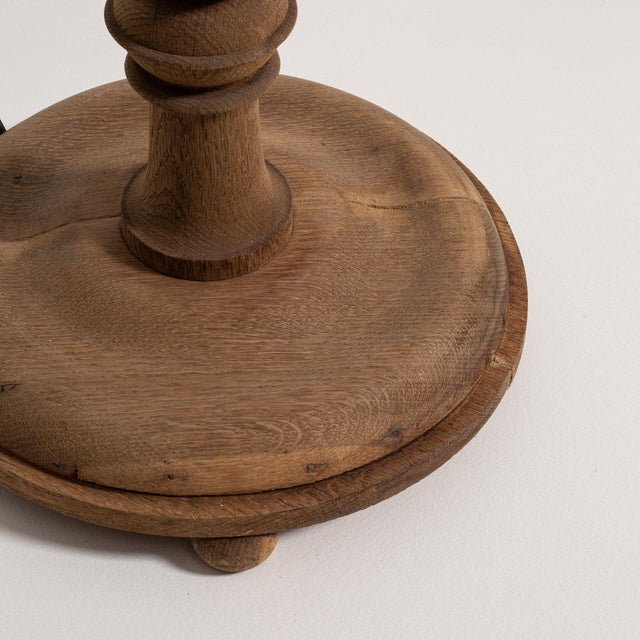 Wood 1970-1979 France Rich Walnut Brown Turned Walnut Floor Lamp For Sale - Image 7 of 11
