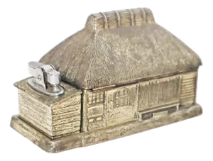 English Water Mill Smoking Set with Lighter, 1950s