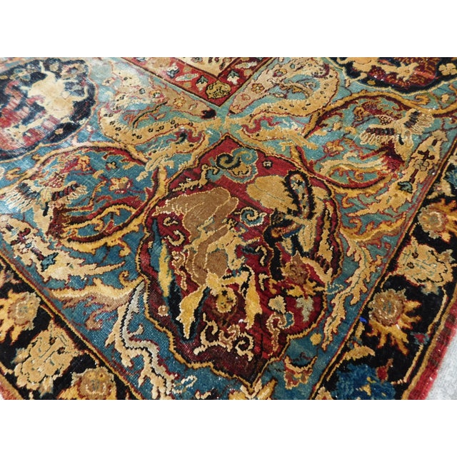 1920s Antique Hand Knotted Agra Rug 8'9"x 12'7" For Sale - Image 10 of 13