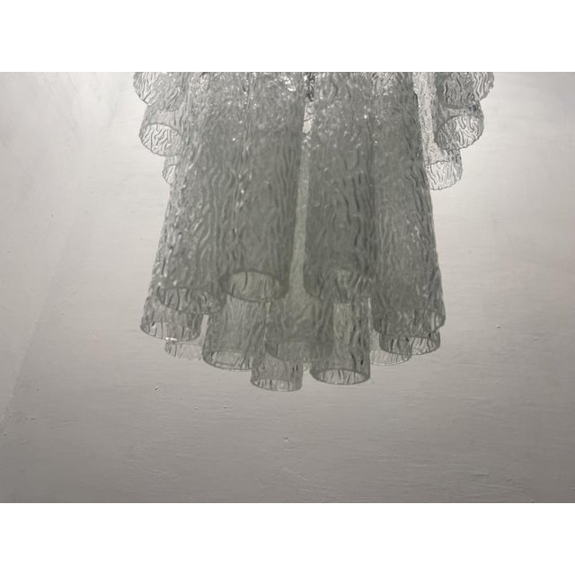 Mid-Century Murano Textured Tube Chandelier from Venini, 1970s For Sale - Image 3 of 12