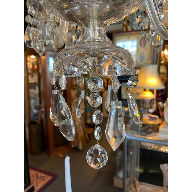 1930s Hollywood Colonial Style Clear Crystal Five Light Chandelier For Sale In Minneapolis - Image 6 of 13