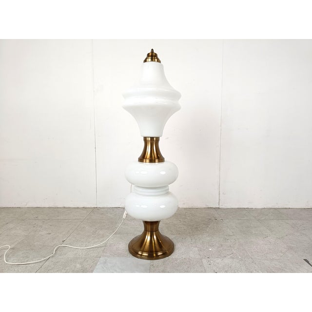 Mid-Century Modern Vintage Floor Lamp in Brass and Glass from Mazzega, 1960s For Sale - Image 3 of 10