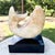 Striking vintage modernist sculpture hand carved from natural marble in the form of a stylized fish. The fluid, minimalist...