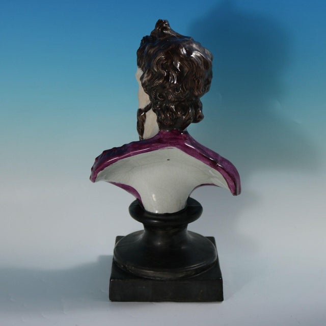 Mid 19th Century Victorian Staffordshire Pottery Bust of Plato For Sale - Image 5 of 15