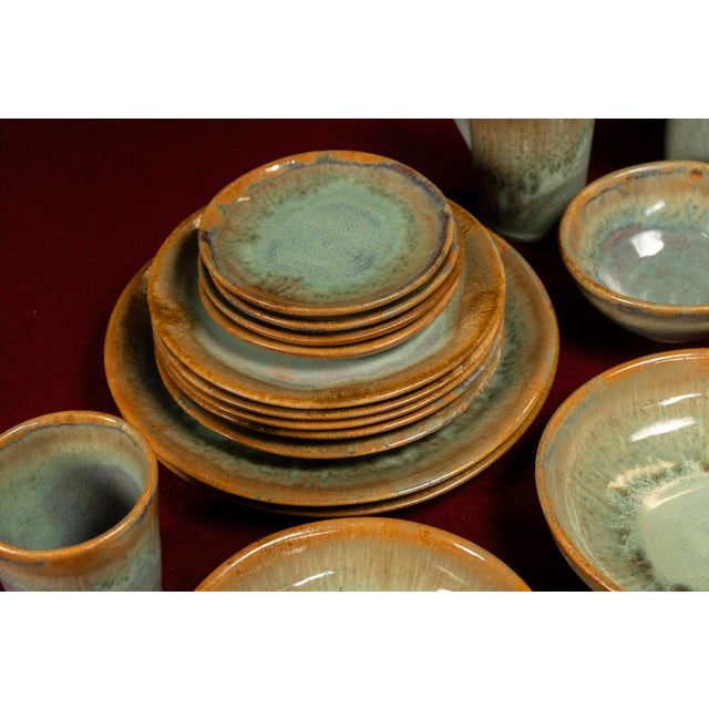 Blue Vintage Pigeon River Pottery "Ownby" Dinner Service Set - 36 Pieces For Sale - Image 8 of 18
