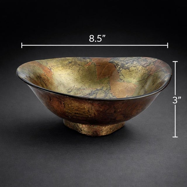 Mid-Century Studio Art Glass Bowl with Triangular Foot – Fused Glass, Sculptural Organic Modern Centerpiece --- Sculptural...