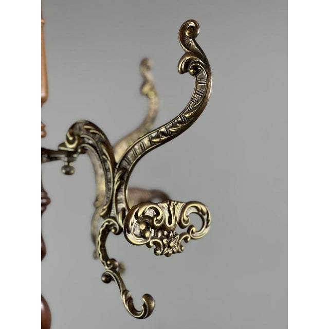 Coat Rack in Twisted Wood and Gilt Bronze, 20th Century For Sale - Image 3 of 9