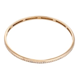 Vintage Diamond 18k White Gold Bangle Bracelet For Sale