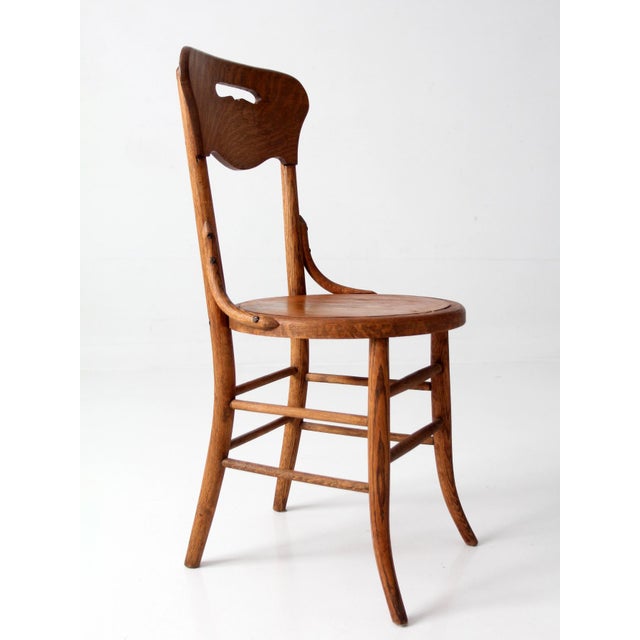 Antique Arts & Crafts Oak Side Chair For Sale - Image 15 of 17