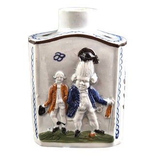 Scottish Pearlware Macaroni Tea Canister by George Gordon, 1790s For Sale