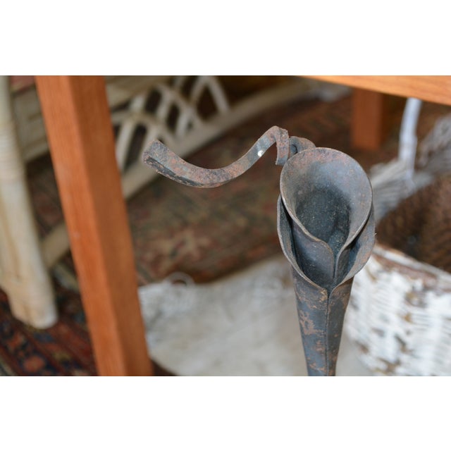 Vintage Pair Jack Brubaker Forged Iron Calla Lily Candlesticks Brutalist Industrial / Rustic For Sale - Image 4 of 15