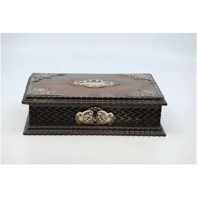 Wooden Jewelry Box with Silver Applications For Sale - Image 10 of 10