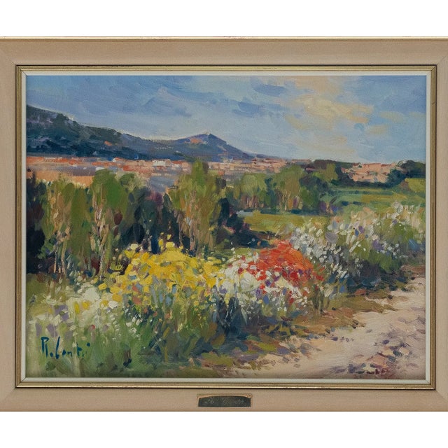 Contemporary Late 20th Century Rosa Canto - Spanish Countryside in Spring, Acrylic For Sale - Image 3 of 5