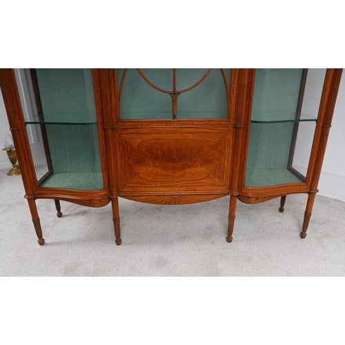Victorian Satinwood Inlaid Display Cabinet, 1880s For Sale - Image 15 of 17