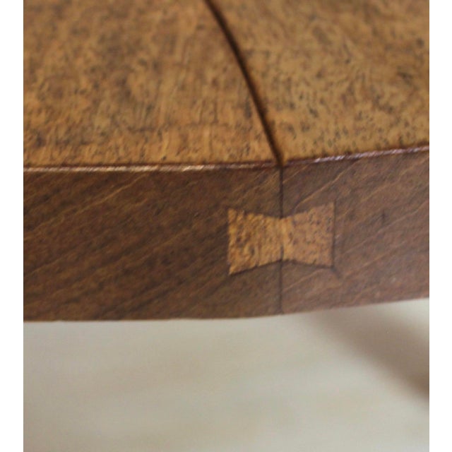 1970s Vintage Handcrafted Wood Round Pinwheel Accent Table For Sale - Image 5 of 6