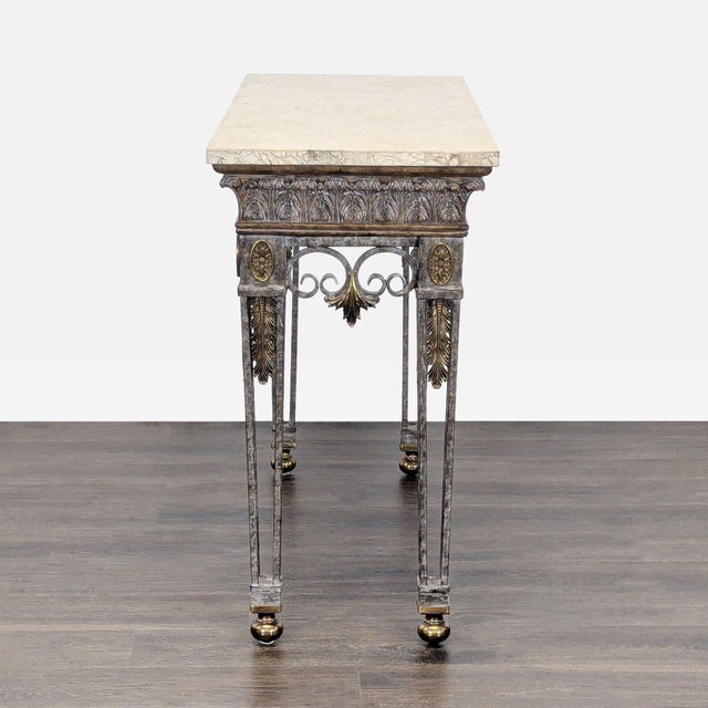 Traditional Maitland Smith Marble Top Console Table For Sale - Image 3 of 11