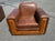 Pair of Fully Restored French Art Deco Two-Tone Leather Club Chairs For Sale In Philadelphia - Image 6 of 15