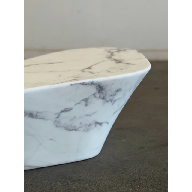 Contemporary Faux Marble Coffee Table For Sale - Image 3 of 10