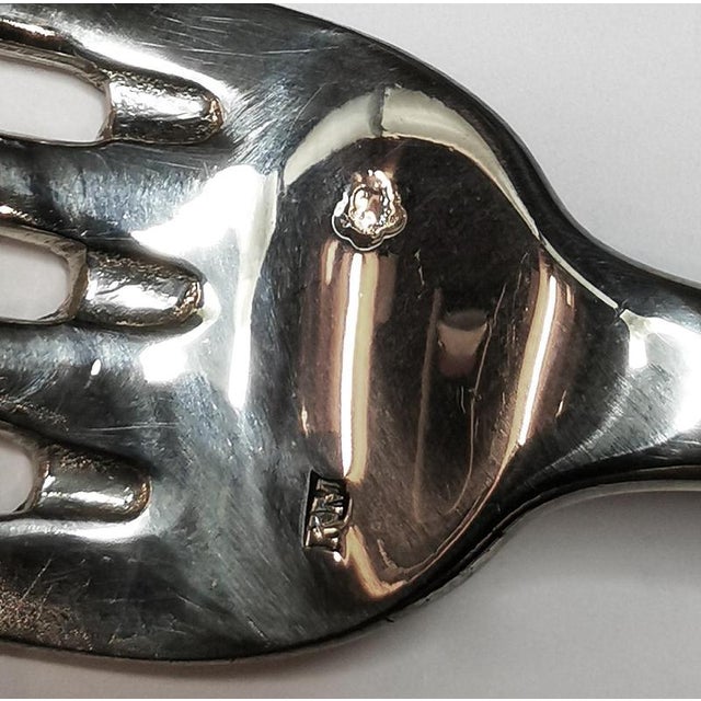 Gold Art Nouveau Silver Cutlery Set for 6 in Display Case, Austria-Hungary, 1920s, Set of 60 For Sale - Image 8 of 10