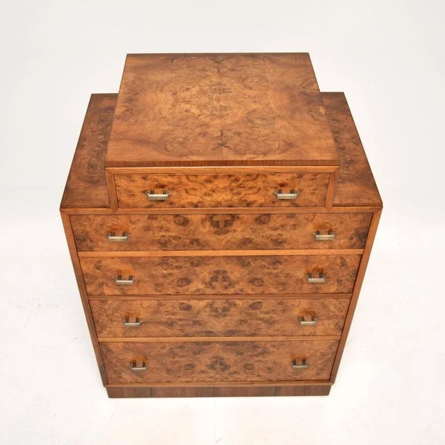 Art Deco Burr Walnut Chest of Drawers, 1930 For Sale - Image 6 of 11