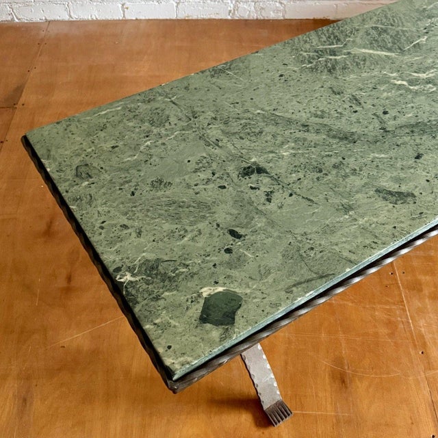 Iron & Green Marble Coffee Table For Sale - Image 4 of 9