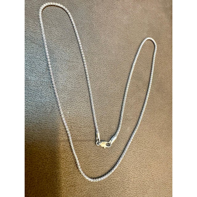 Vintage Unisex 14kt White Gold 17 Inch long Chain 1.6 mm, Italian , 3.8 gm For Sale - Image 11 of 18