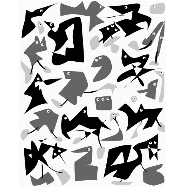 11x14 Mars Series "Estate Sale" Abstract Alien Figures Print on Canvas For Sale