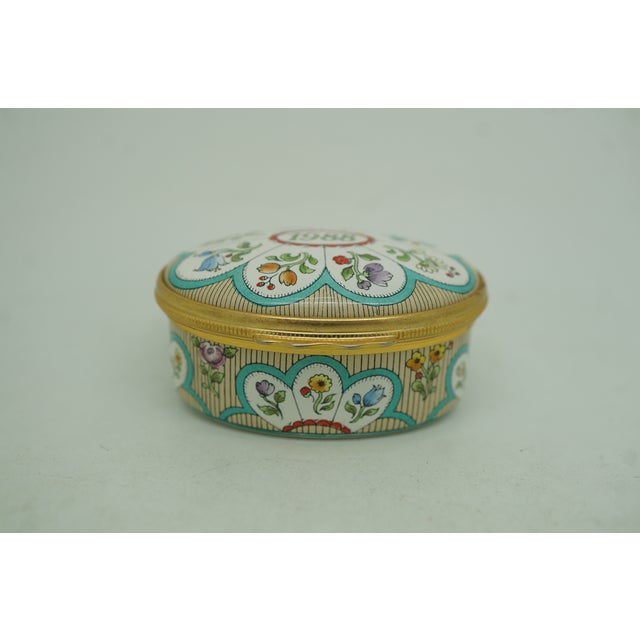 1988 Halcyon Days Enamels England Bilston & Battersea Keepsake Trinket Box 2" For Sale - Image 6 of 13