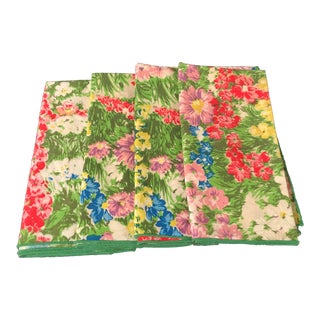 Floral Cloth Napkins - Set of 4 For Sale