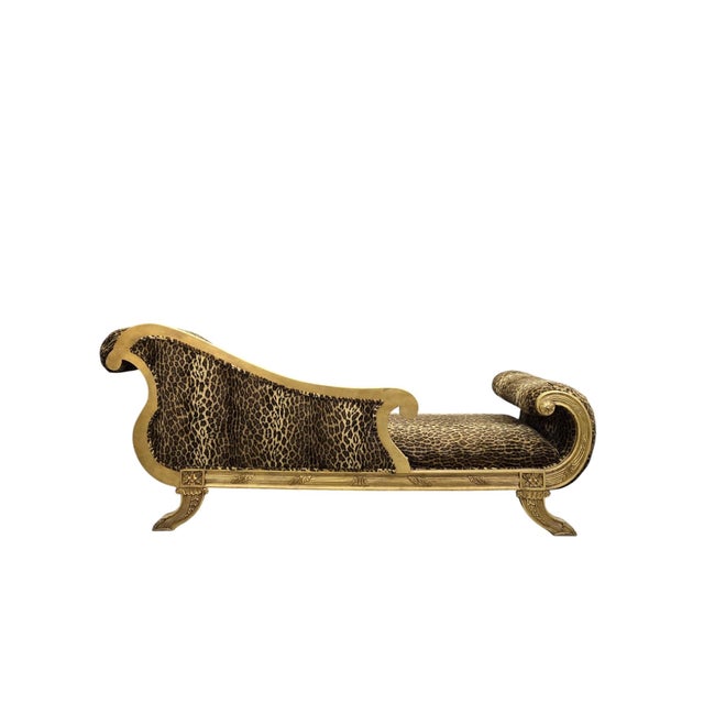 Vintage Henredon Style Hollywood Regency Chaise Lounge For Sale - Image 9 of 11