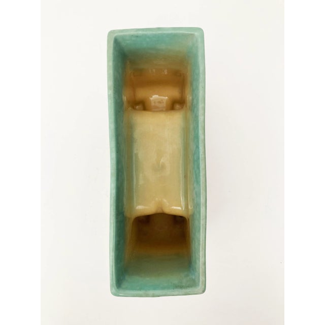 Mint Roseville Artwood 1951 Vintage Mid Century Modern Pottery Green Planter 1054-8 For Sale - Image 8 of 10