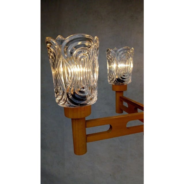 Vintage Type 7141/410 Chandelier by Drevo Humpolec for Inva Litomerice, 1970s For Sale - Image 9 of 11