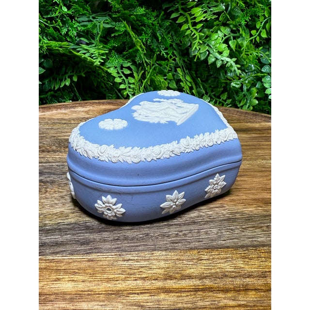 Ceramic Vintage Wedgwood Jasperware Heart-Shaped Trinket Box For Sale - Image 7 of 12