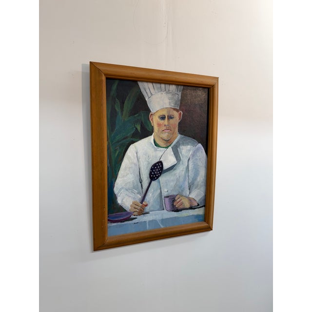 Floss Romm Dworkin Toque Wearing Chef's Portrait Painting, 1991, Yes, Chef! For Sale In New York - Image 6 of 15