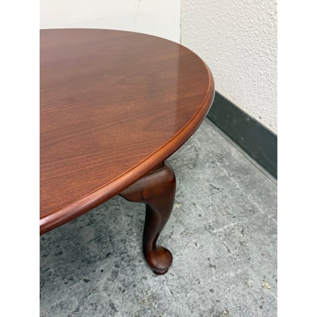 Wood The Bombay Company Oval Queen Anne Style Coffee Table For Sale - Image 7 of 12