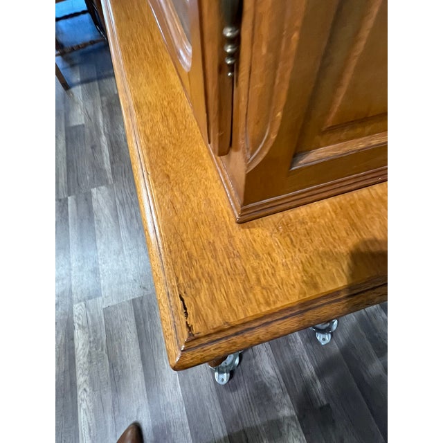 Wood 1960s Mid Century Belgian Oak Display Cabinet For Sale - Image 7 of 11