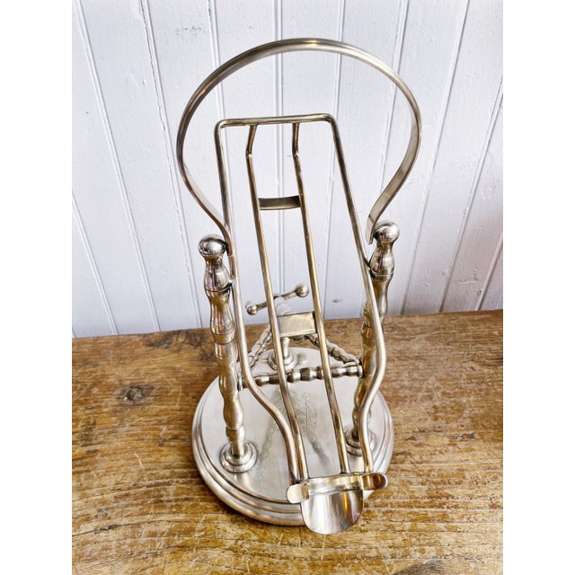 Early 1900s Antique Silver Plated Maxim's De Paris Mechanical Wine Decanter For Sale - Image 11 of 12