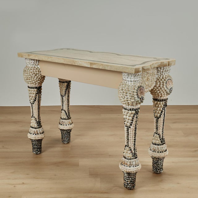 Vintage Seashell Encrusted Console Table For Sale - Image 15 of 15