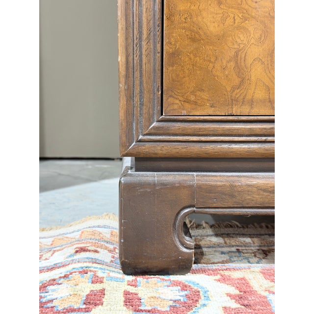 Late 20th Century Drexel Heritage Burlwood Hollywood Regency Armoire Cabinet For Sale - Image 10 of 12