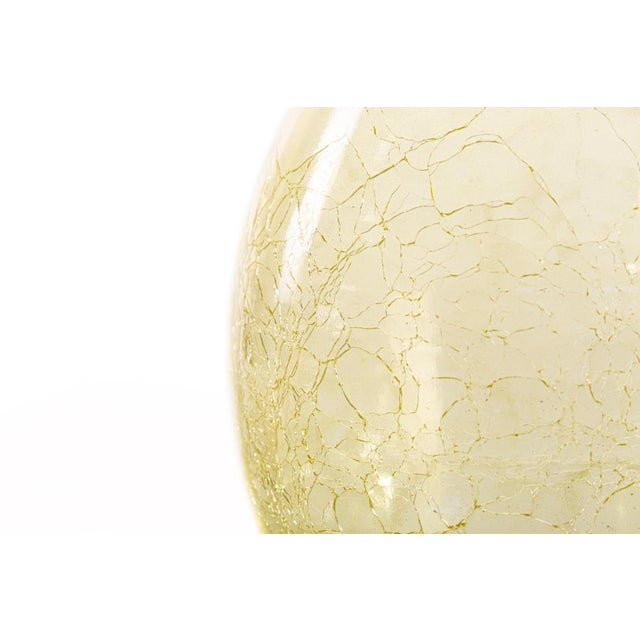 Tall Vintage Crystal Vase in Straw-Yellow with Bulbous Body, Austria, 1950s For Sale - Image 3 of 5