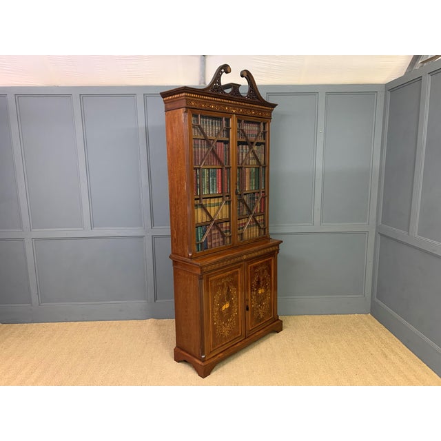 Inlaid Mahogay Bookcase from Edwards & Roberts, 1895 For Sale - Image 3 of 18