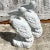 White Vintage Coastal Painted Cast Concrete Pelicans - A Pair For Sale - Image 8 of 8