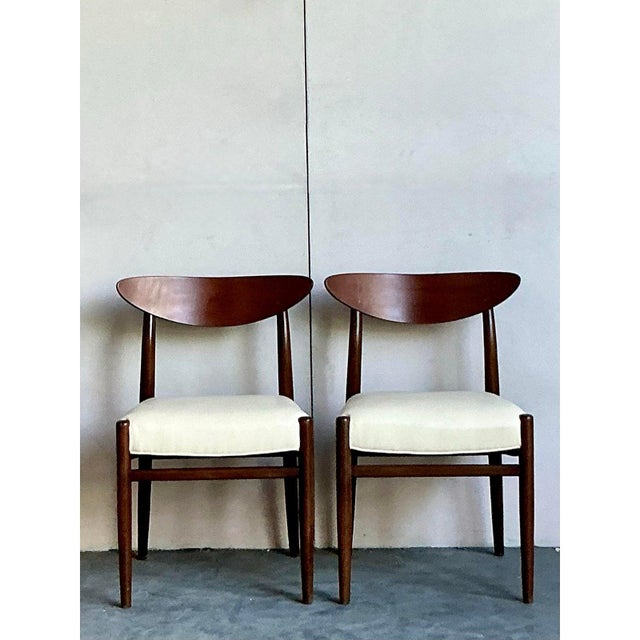 Wood Vintage Mid-Century Modern Blade Back Dining Chairs - A Pair For Sale - Image 7 of 9