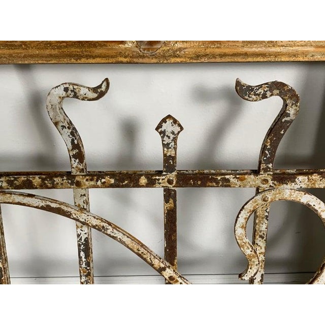 19th Century Rustic Wood and Wrought Iron Panel, Hand-Carved, France For Sale - Image 4 of 14