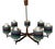 Modern Scandinavian Teak and Opaline Glass Chandelier, Denmark, 1960s For Sale