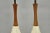 Mid 20th Century Vintage Mid Century Modern Sculpted White Ceramic & Teak Wood Table Lamps - Pair For Sale - Image 5 of 12