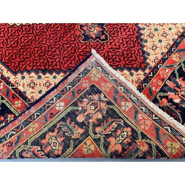 Rust Persian Senneh Herati Medallion Hand-Knotted Wool Rug - 4'2" X 6'7" For Sale - Image 14 of 14