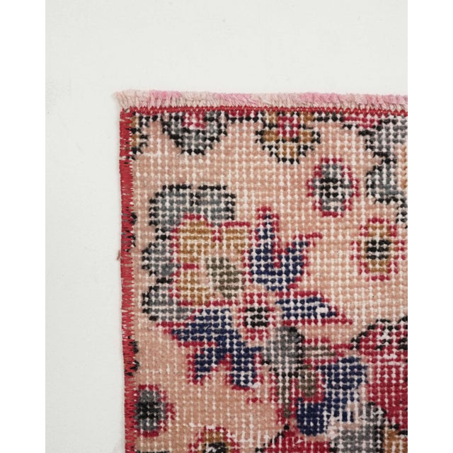 1970s Vintage Turkish Handmade Wool Cotton Red Runner Rug For Sale - Image 4 of 11