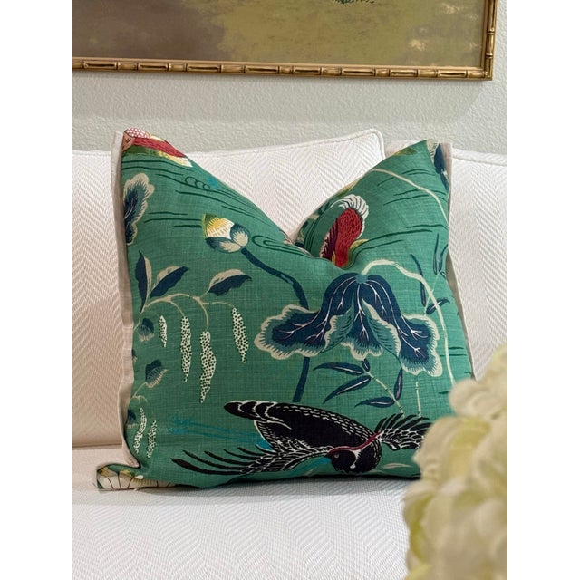 Inspired by Japanese natural motifs, this pillow brings a serene, nature-driven elegance to any space. Lotus blooms, lily...
